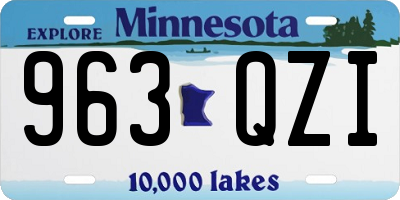 MN license plate 963QZI
