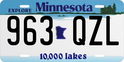 MN license plate 963QZL