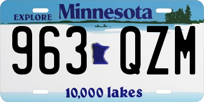 MN license plate 963QZM