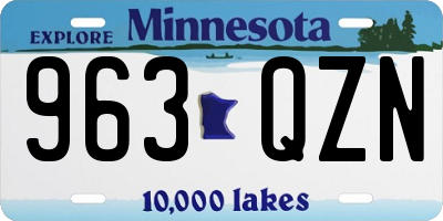 MN license plate 963QZN