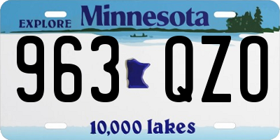 MN license plate 963QZO