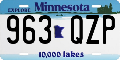 MN license plate 963QZP