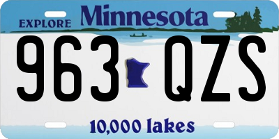 MN license plate 963QZS