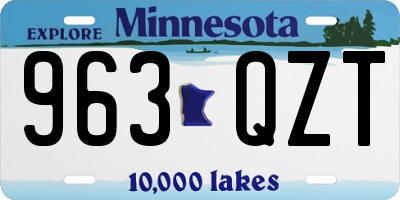 MN license plate 963QZT