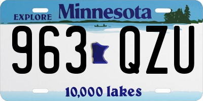 MN license plate 963QZU