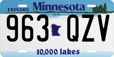 MN license plate 963QZV