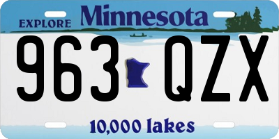MN license plate 963QZX