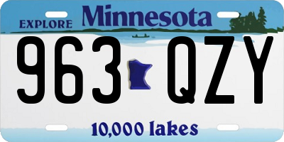 MN license plate 963QZY