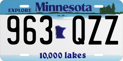 MN license plate 963QZZ
