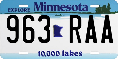 MN license plate 963RAA