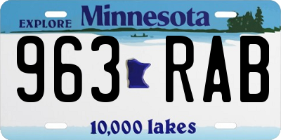 MN license plate 963RAB