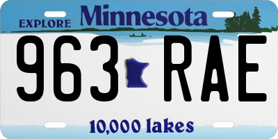 MN license plate 963RAE