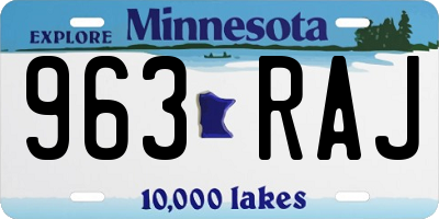 MN license plate 963RAJ