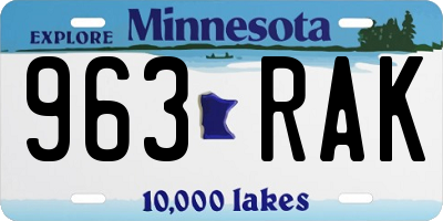 MN license plate 963RAK