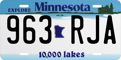 MN license plate 963RJA
