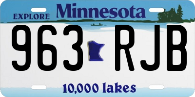 MN license plate 963RJB
