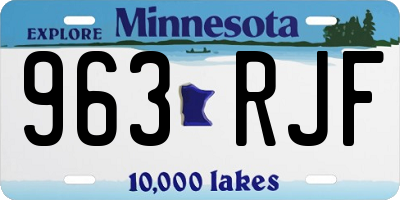 MN license plate 963RJF