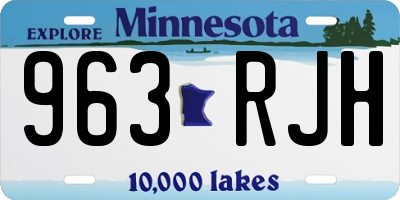 MN license plate 963RJH