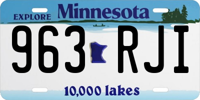 MN license plate 963RJI