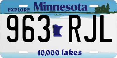 MN license plate 963RJL