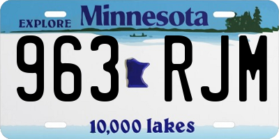 MN license plate 963RJM