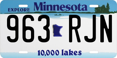 MN license plate 963RJN