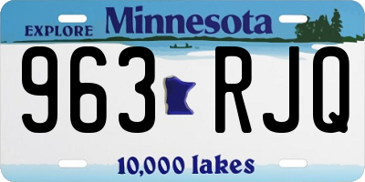 MN license plate 963RJQ