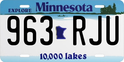 MN license plate 963RJU