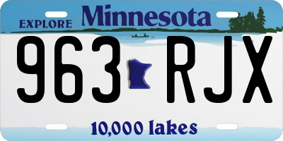 MN license plate 963RJX