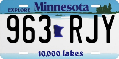 MN license plate 963RJY