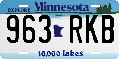 MN license plate 963RKB