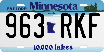MN license plate 963RKF