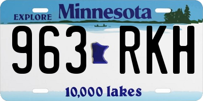 MN license plate 963RKH