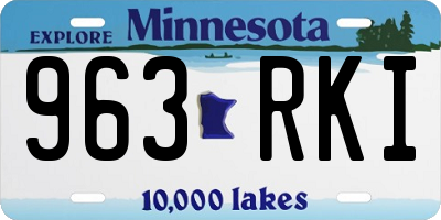 MN license plate 963RKI
