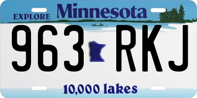 MN license plate 963RKJ