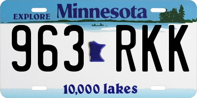 MN license plate 963RKK