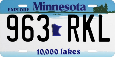 MN license plate 963RKL