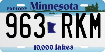 MN license plate 963RKM