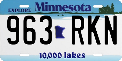 MN license plate 963RKN