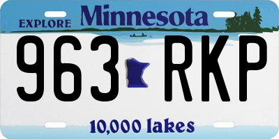 MN license plate 963RKP