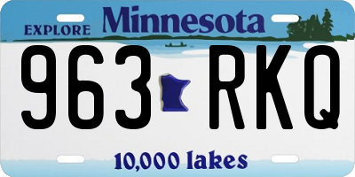 MN license plate 963RKQ