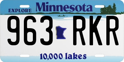 MN license plate 963RKR