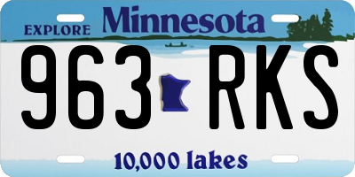 MN license plate 963RKS