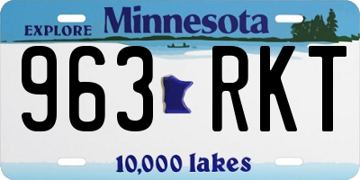 MN license plate 963RKT