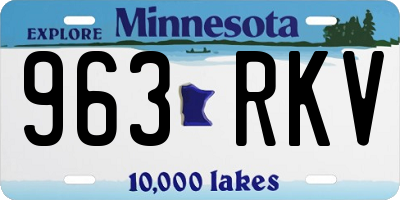MN license plate 963RKV