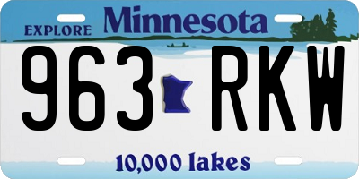 MN license plate 963RKW