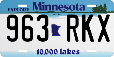 MN license plate 963RKX