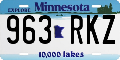 MN license plate 963RKZ