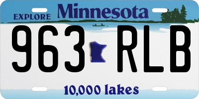 MN license plate 963RLB