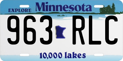 MN license plate 963RLC